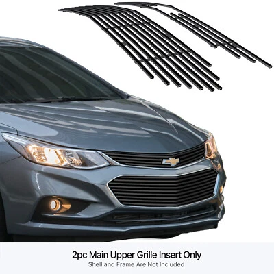 Inserto de parrilla de billet negro superior principal de acero inoxidable para Chevy Cruze 2016-2018 Foto 1 de 4