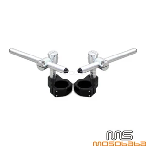 Motorcycle 7/8'' Handle Bar Clip-On Handlebar Kit Adjustable Universal 50mm Fork - Picture 1 of 8