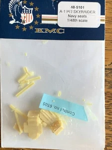 1/48 KMC DOUGLAS A-1H/J SKYRAIDER US NAVY SEATS Interior Resin detail Tamiya OOP - Picture 1 of 1