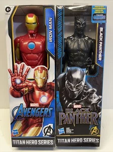 Marvel Hasbro Titan Hero Series 12" Black Panther + Ironman New & Sealed - Picture 1 of 1