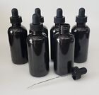 6 -4oz BPA Free Amber PET Bottles with Acid Proof Droppers and Glass stems