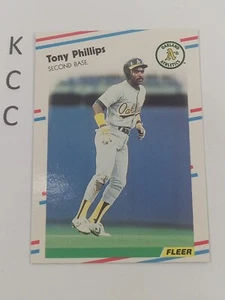 1988 Fleer MLB #290 Tony Phillips Oakland Athletics - Picture 1 of 2