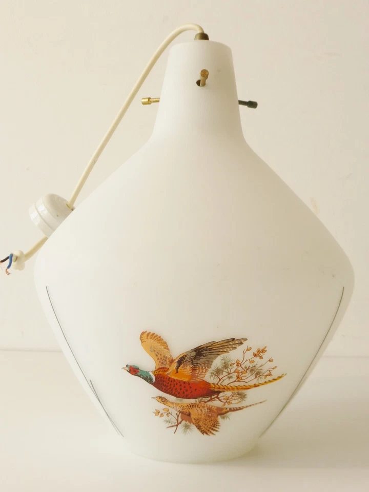 Lámpara de techo italiana con cristal de faisán 1950 vintage años 50 luz colgante de colección Foto 1 de 1