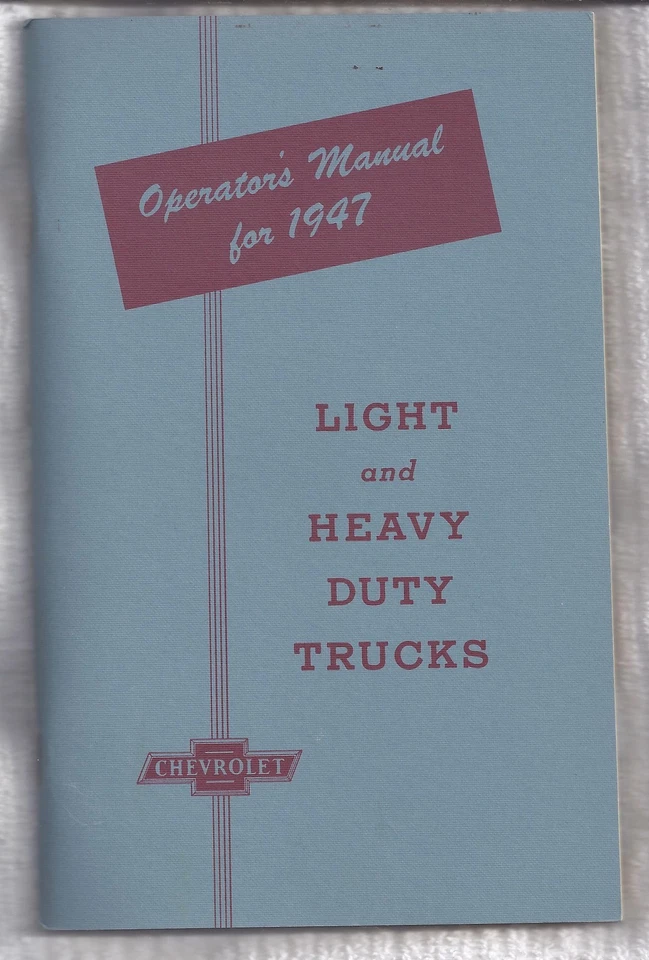 Chevrolet 1947 camión propietario operador manual reimpresión camión ligero y pesado Foto 1 de 1