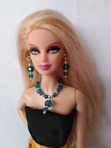 Jewelry set pendant & earrings for barbie silkstone, fashion royalty, poppy - Imagen 1 de 7