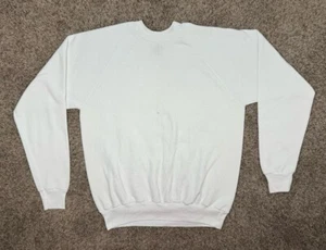 Seltenes Oneita Power Sweats Sweatshirt Herren Gr. XL 46-48 weiß unbedruckt 90er Made in USA - Bild 1 von 9
