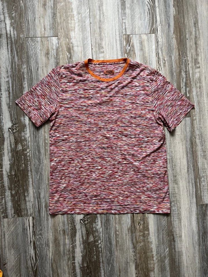 Camiseta Jersey Missoni Space Dye Para Hombres L Naranja Multicolor Bolsillo Algodón  Foto 1 de 4