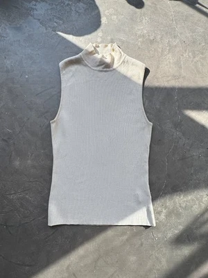 Suéter para mujer Max Studio blanco sin mangas cuello falso talla pequeña Foto 1 de 4