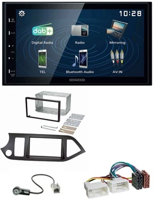 Kenwood 2DIN Bluetooth MP3 USB DAB Autoradio für Kia Picanto ab 11 Start-Stop - Bild 1 von 4