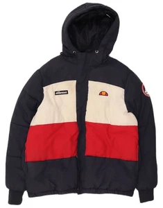ELLESSE Mens Hooded Padded Jacket UK 38 Medium Multicoloured Colourblock HP13 - Picture 1 of 5