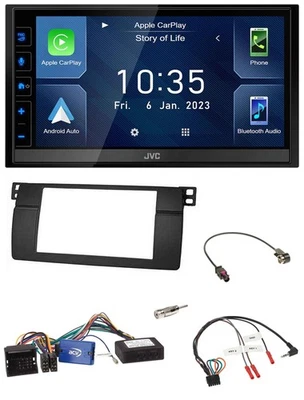 JVC DAB Bluetooth Lenkrad USB 2DIN Autoradio für BMW 3er 2002-2006 E46 schwarz H - Bild 1 von 4
