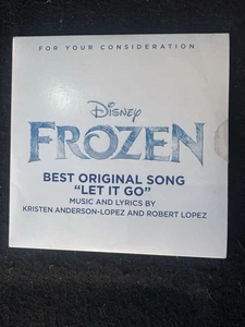 Frozen Let it Go CD Single FYC Best Original Song Kristen Anderson Lopez Robert - Foto 1 di 2