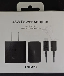 Samsung 45W Super Fast Charging USB-C Wall Adapter w/Type C Charging Cable  - Picture 1 of 6