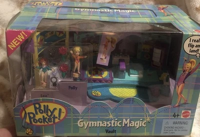 Trampolín mágico de gimnasia Polly Pocket 1999 de colección juego magnético Mattel Foto 1 de 4