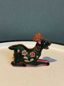 Figura de peluche vintage china bordada de seda antílope/carnero/cabra - Imagen 1 de 8