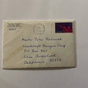 1969 Cover & Letter Van Nuys CA W/ 6 Cent W.C. Handy Stamp  - Picture 1 of 5