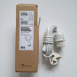Power Cords M4 Lamp Light Socket Extension 4m Cable with Switch UK Plug - Picture 1 of 9
