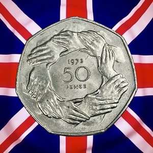 Großbritannien 1973 50 Pence - UNC - Elizabeth II - Kombischiff - Bild 1 von 2