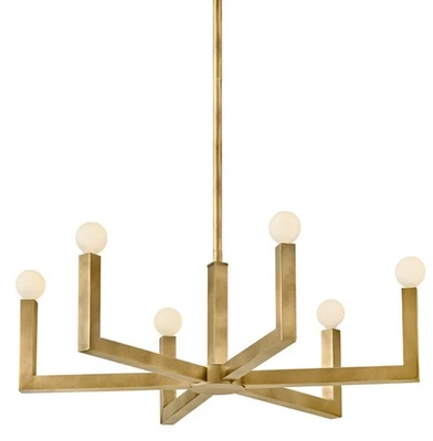 Lámpara de araña Hinkley Lighting 45046 Ezra 6 luces 27" W - latón Foto 1 de 3