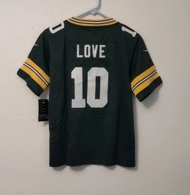 Jersey cosido verde Youth GB PACKERS personalizado Love #10 talla M (10/12) nuevo con etiquetas Foto 1 de 4
