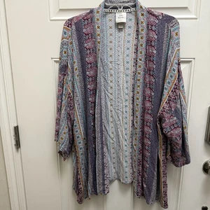 Knox Rose Mujer Kimono Plumero Cubre XL/XXL Frente Abierto Boho Festival Playa - Imagen 1 de 9