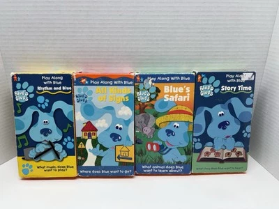 4 Vtg Steve Nick Jr. Blue's Clues VHS Tape Lot All Kinds Of Signs Safari - Image 1 of 4