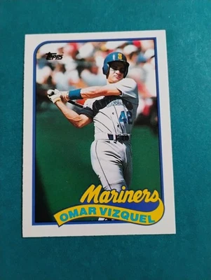 Tarjeta de béisbol 1989 Topps intercambiada Omar Vizquel Seattle Mariners novato número 122T Foto 1 de 4