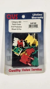 NEW QVS CATEGORY 4 & 5 PATCH CORDS END PROTECTORS MIXED 10 PCS RJBT-MX - Picture 1 of 9