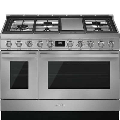 Smeg Portofino CPF48UGMX 48" Independiente Profesional Doble Rango de Combustible Foto 1 de 4