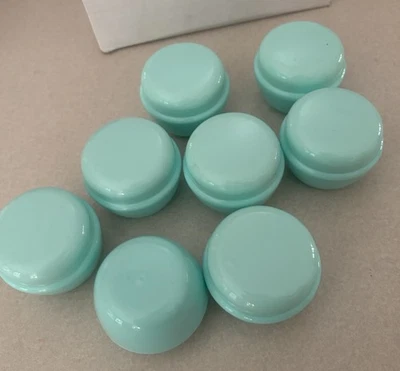 Small Plastic Mint Green Jars with Screw On Tops 30 ml     Set of 6       New - Image 1 of 3