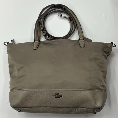 COACH F57902 Beige Brown Nylon And Leather Satchel Crossbody Tote - Image 1 of 4