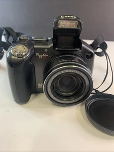 Canon PowerShot S3IS PC1192 6MP Digital Camera 12x Zoom Black 1:2.7-3.5 Working - Picture 1 of 14