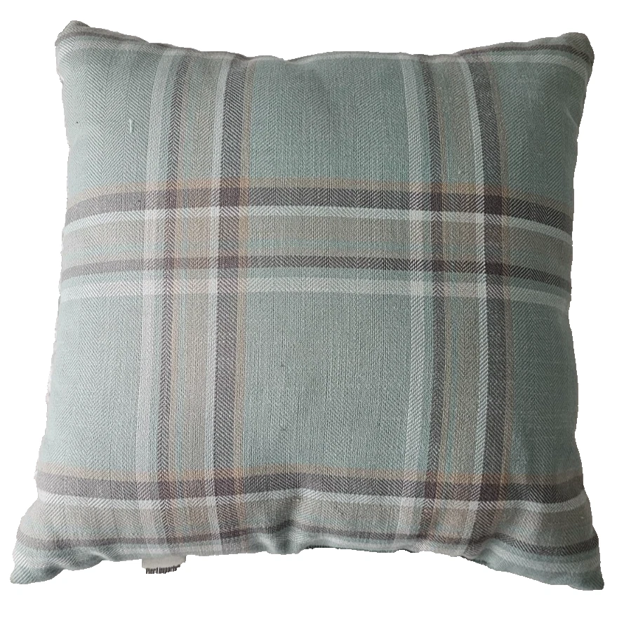 Pier 1 进口格子枕头,绿色多,16 英寸装饰口音靠垫 — 第 1/4 张图片