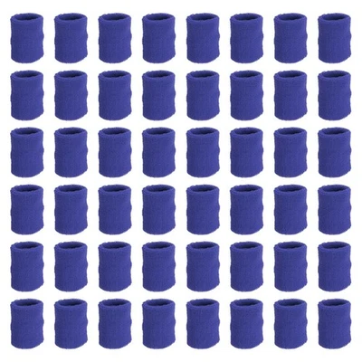 Pacote com 48 pulseiras esportivas absorvente atlético pulseira de moletom azul - Imagem 1 de 4