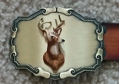 Пряжка для ремня Raintree латунные рога винтаж 1977-1978 кантри вестерн - Изображение 1 из 4