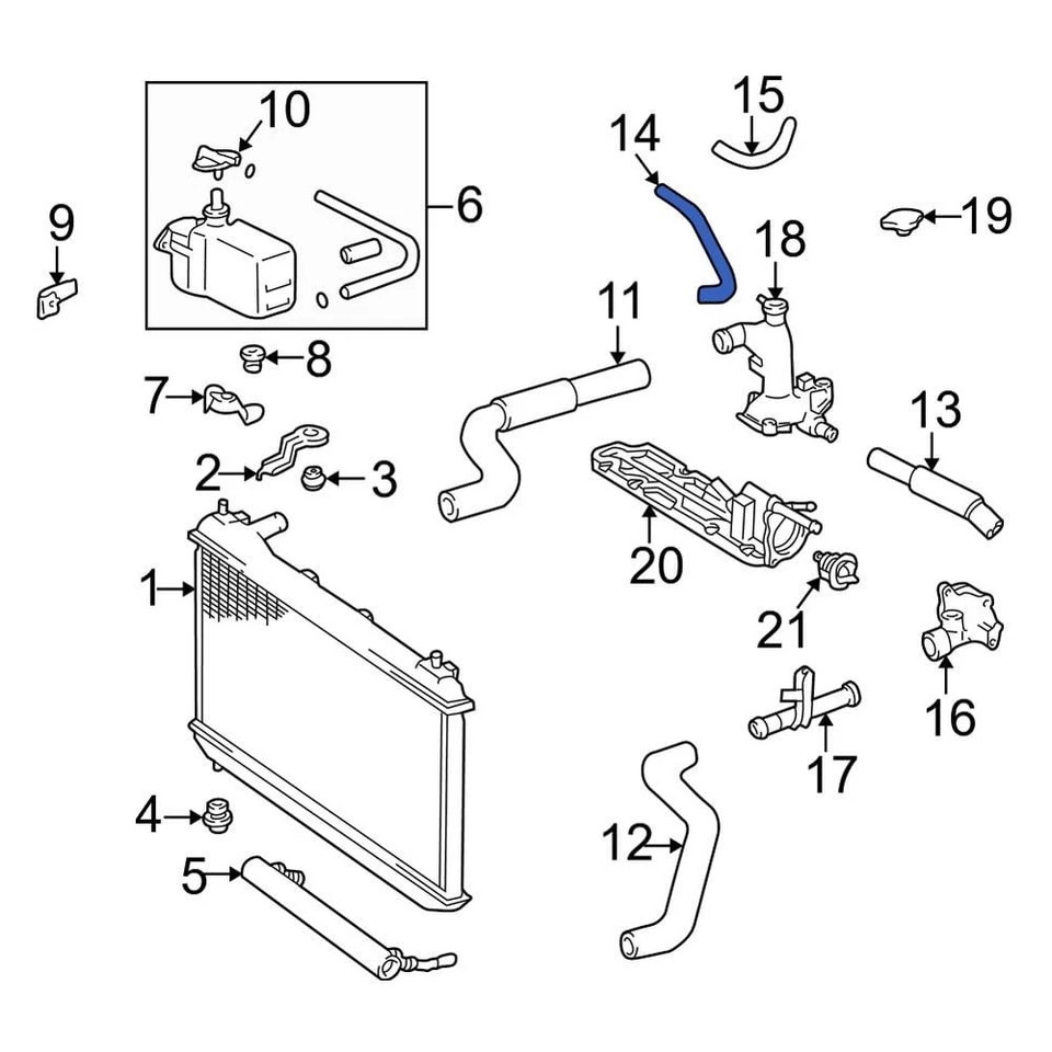 For Lexus RX300 1999-2003 Lexus 1626720020 Engine Coolant Bypass Hose Foto 1 de 1