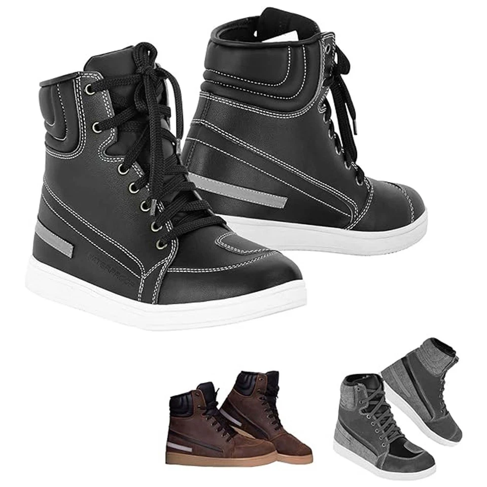 Vaster Herren Motorradschuhe rutschfest Racing wasserdicht Leder Touring Sneaker