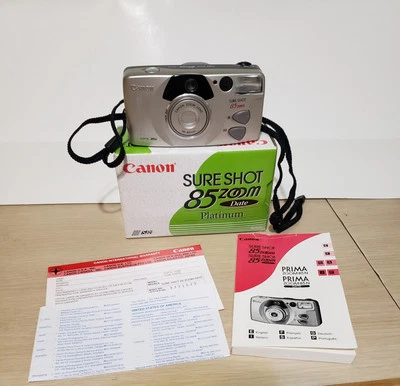 复古 1998 年佳能 Sure Shot 85 变焦日期 38-85 毫米傻瓜胶片相机  — 第 1/4 张图片