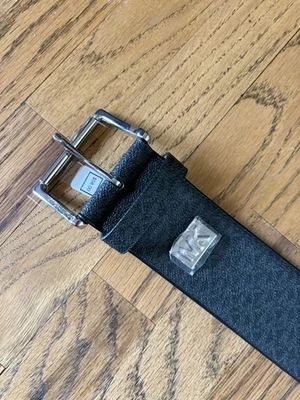 Cinturón Michael Kors para mujer negro con hebilla plateada - S/M - Nuevo con etiquetas Foto 1 de 4