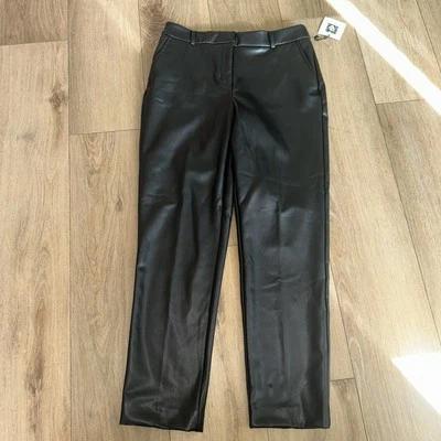 Pantalones Anne Klein Para Mujer Negros Imitación Cuero Elegante Sexy Talla 4 NUEVO Foto 1 de 4