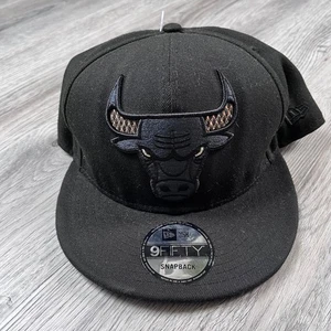 Chicago Bulls NBA Ultra Game Snapback Gorra Gorra Negra/Dorada Detalles Ajustable - Imagen 1 de 9
