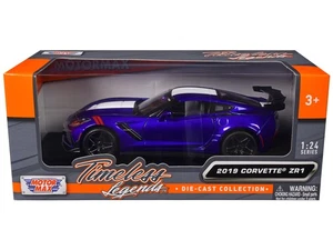 Chevrolet Corvette ZR1 2019 coche modelo diecast azul metálico 1/24 Motormax - Imagen 1 de 4