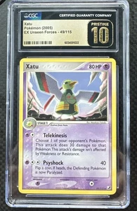 ( POP 24 ) CGC PRISTINE 10 GOLD LABEL XATU 49/115 2005 POKÉMON EX UNSEEN FORCES - Picture 1 of 6