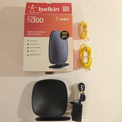 Belkin N300 Wireless Router 300Mbps 4-Port 10/100 (F9K1002) - Image 1 of 4