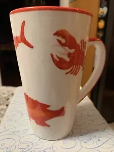 Nantucket Home Lobster Crab Fish Tall Mug Cup with Handle Retired Rare Brand New - Picture 1 of 10