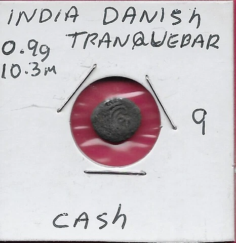 INDIA DANISH,TRANQUEBAR 1 CASH Christian V (1670-1699) Cover