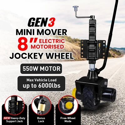 Gen3 Mini Mover 12V 550W Electric Motorised Jockey Wheel - Black - image 1 of 4
