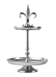 Lirio de piso 2 pisos plato decorativo cuenco decoración decoración mesa 50 cm - Imagen 1 de 10