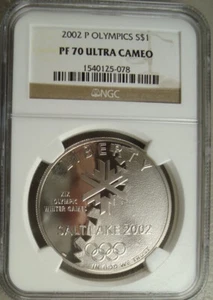 2002 SALT LAKE CITY OLYMPICS Silver Dollar NGC PF70💥FLAWLESS QUALITY💥 - Picture 1 of 5