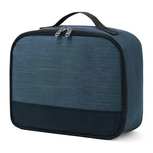 Navy Blue Lunch Box Men Women Reusable Insulated Bag Adult Office Hiking Camping - Picture 1 of 6